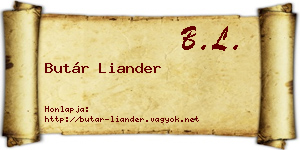 Butár Liander névjegykártya